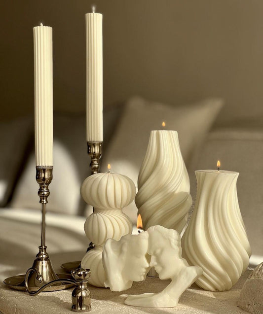 Dekoratif mum Vazo Mum  +Sevgili +Vazo Mum +Şamdanlık Mum +3 lü yuvarlak Topalm 6 Parça