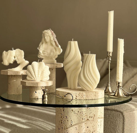 Dekoratif mum Deniz Kabuğu +Vazo Mum +Kadın +Sevgili +Vazo mum +Şamanlık Mum+Kadın Toplam 7 Parça