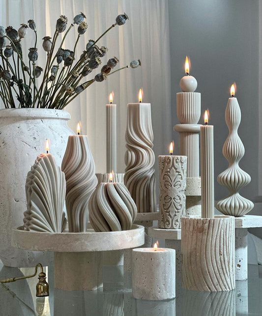 Dekoratif mum Koşe Set  Toplam 9 Parça