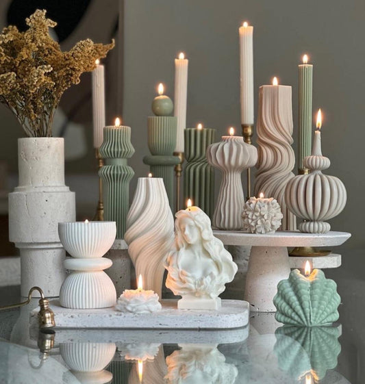 Dekoratif mum Koşe Seti Toplam 14 Parça