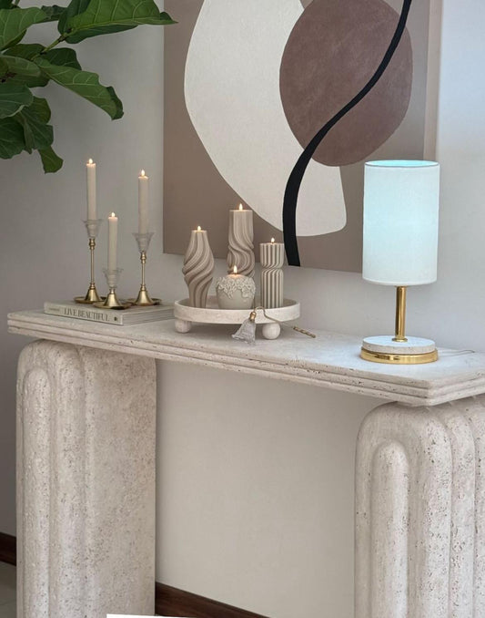 Dekoratif mum Vazo Mum  +Çokgen 20 CM +Şamdanlık mum +Gül +Dalga Toplam 7 Parça