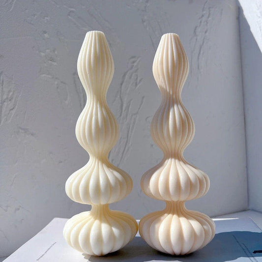 Dekoratif Mum Dalgalı marako Model Kırık Beyaz Tekli ürün