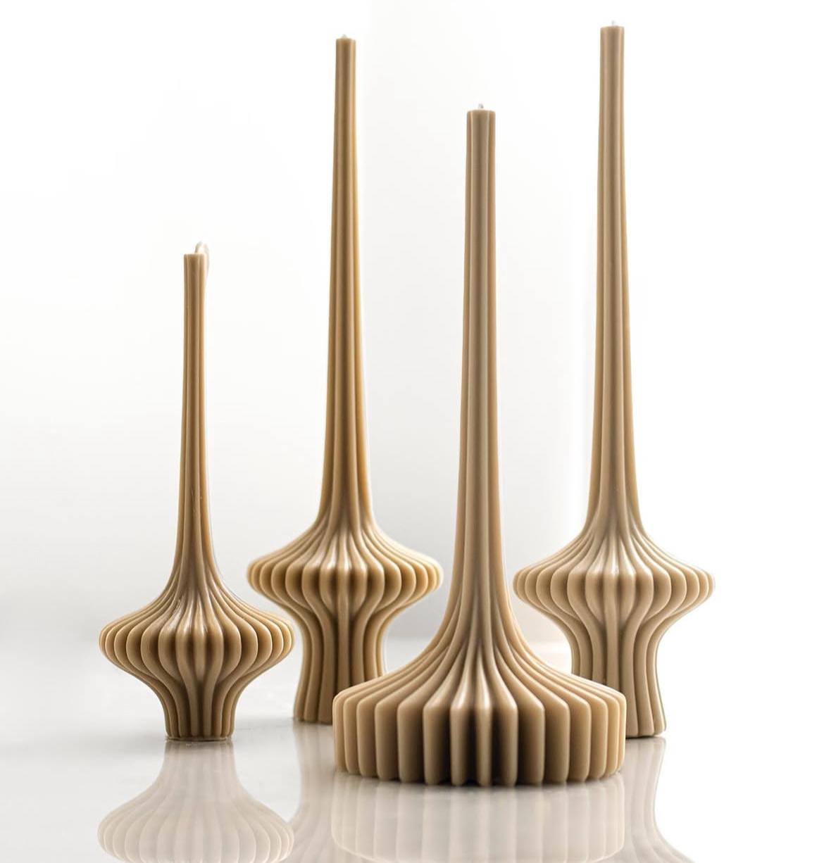 Dekoratif Mum Lara Set  Ketan renk 4 Parça