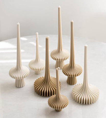 Dekoratif Lara model Set Kahve Renk Luks Mum Tekli Mum Tekli