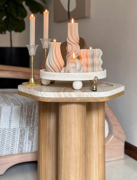 Dekoraitf Mum Düyüm +Dalga+Vazo Mum +Dalga+Şamdanlık Mum Topalm 6 Parça