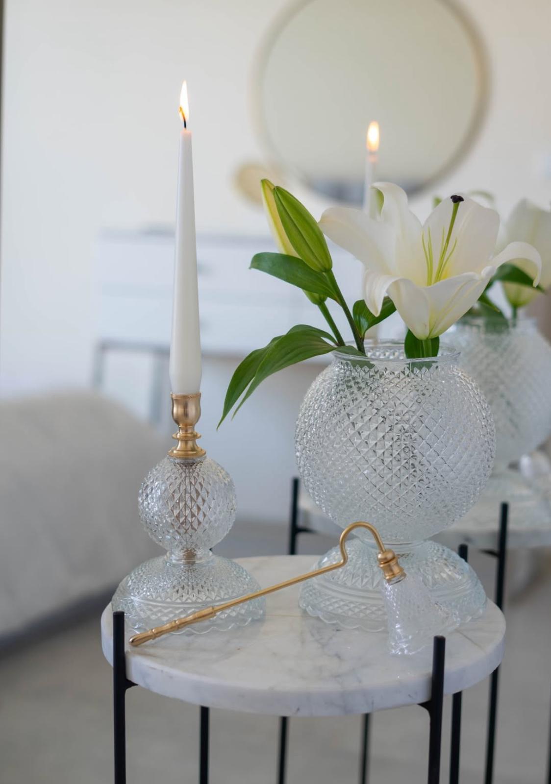 dekoratif  şamdan mum 25 santim uzunluğu ikili