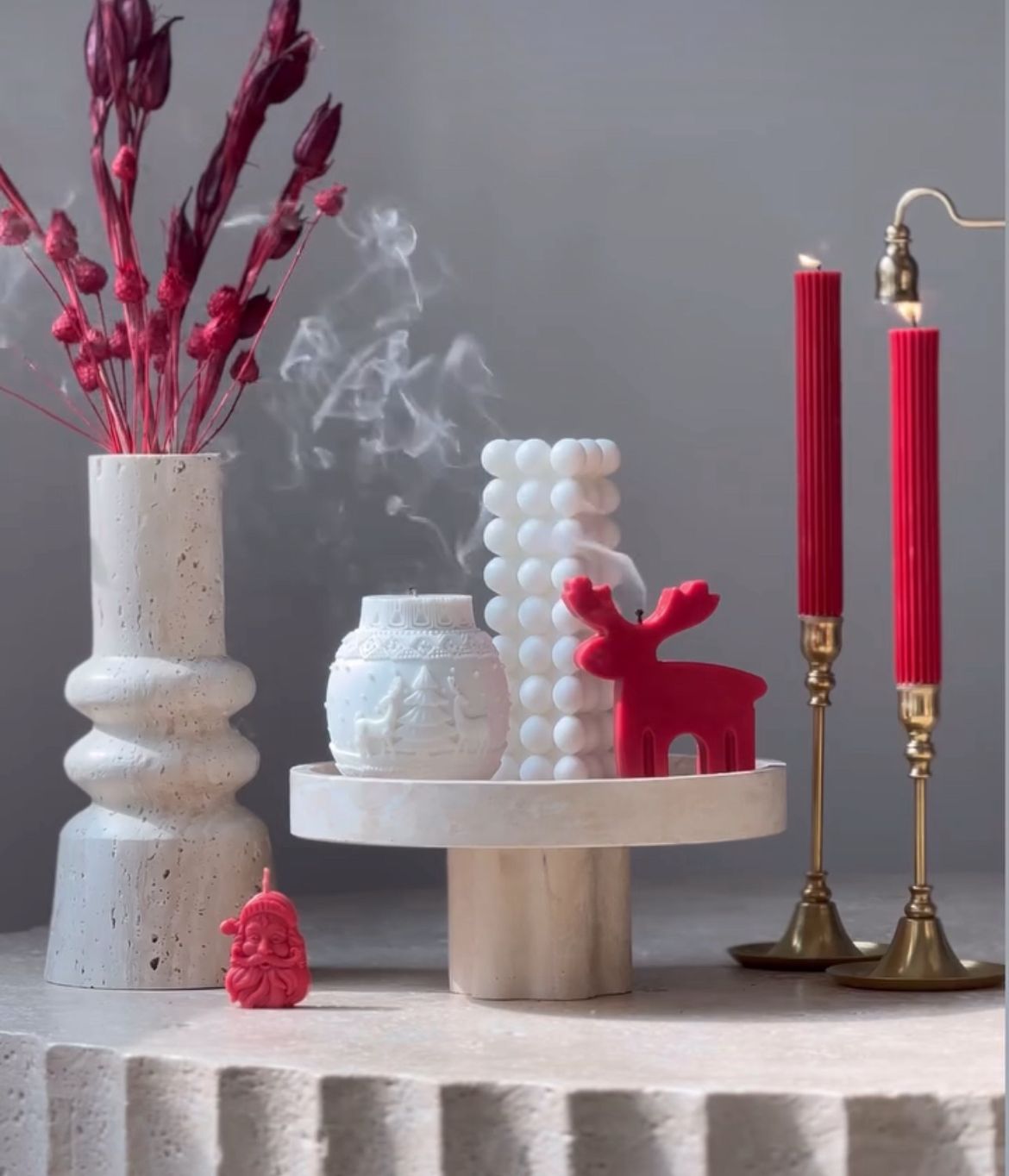 Yeniyıl Geeyik +Şamdan mum +Noel Baba +coin Toplam 5 Parça