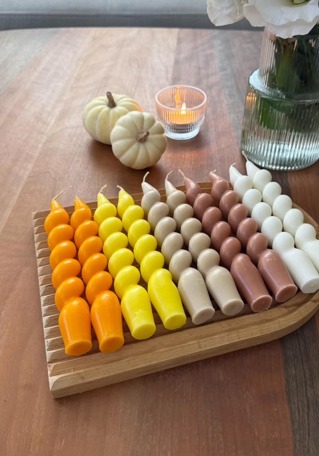 Dekoratif mum Burgu Mum turuncu Renk 2kili