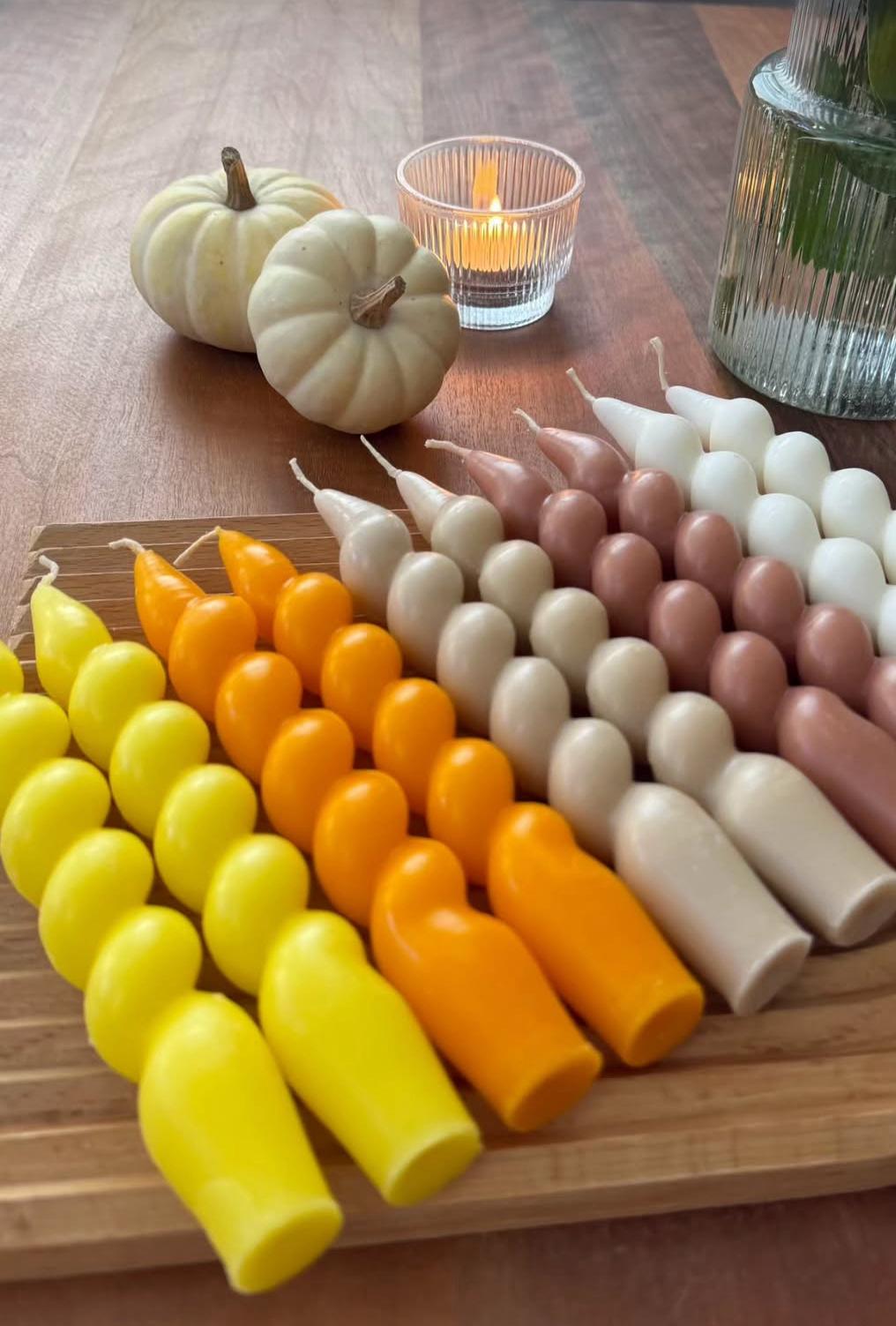 Dekoratif mum Burgu Mum turuncu Renk 2kili