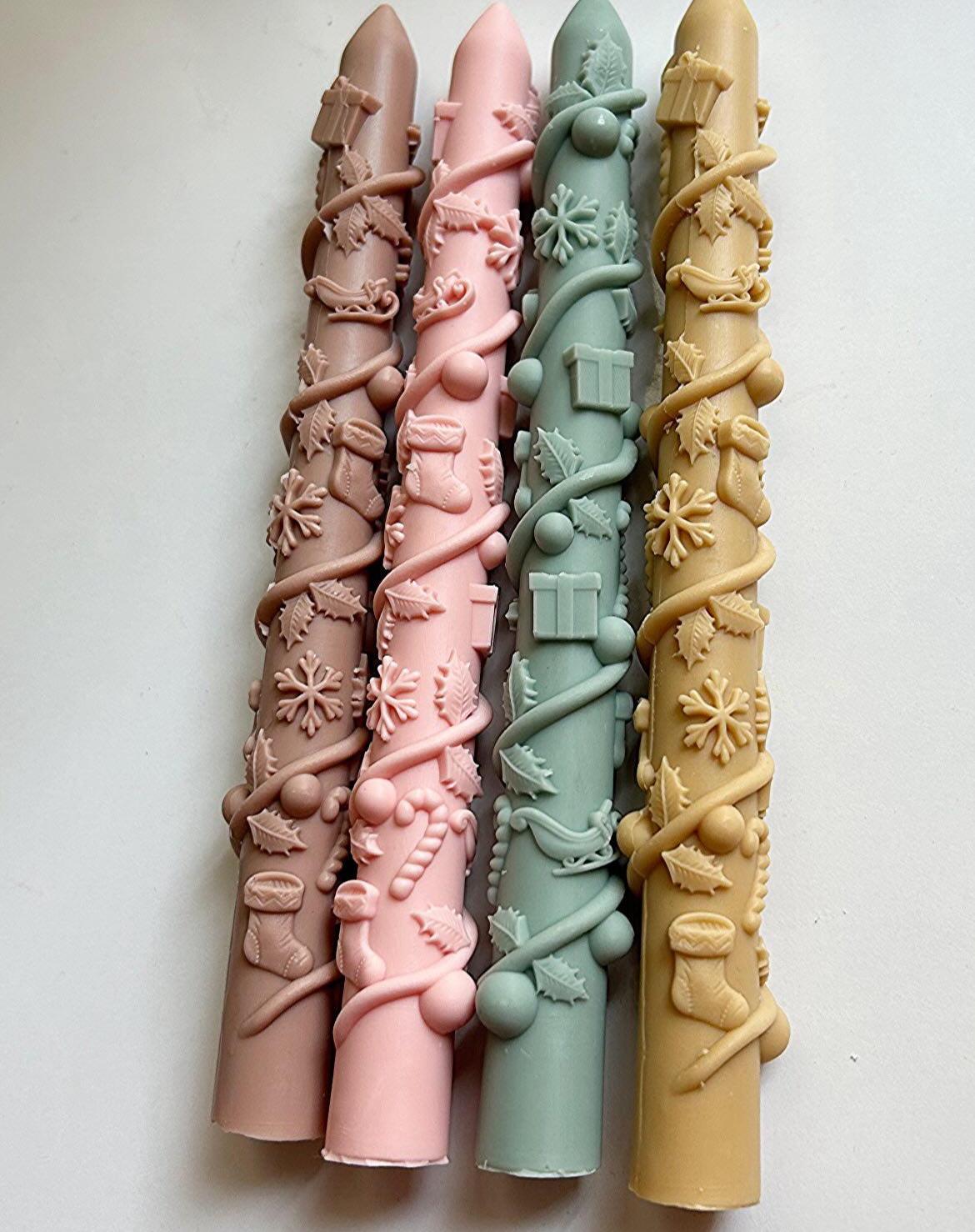 Dekoratif mum Şamdan Mum Yeni yıl modeli 2 Kili Kahve Renk