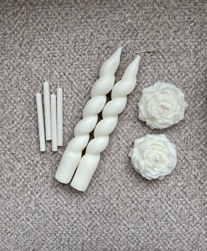Dekoratif mum Burgu Mum +Duyum +4 Adet 15 Cm Şamdan mum +şakaik Toplam 9 Parça