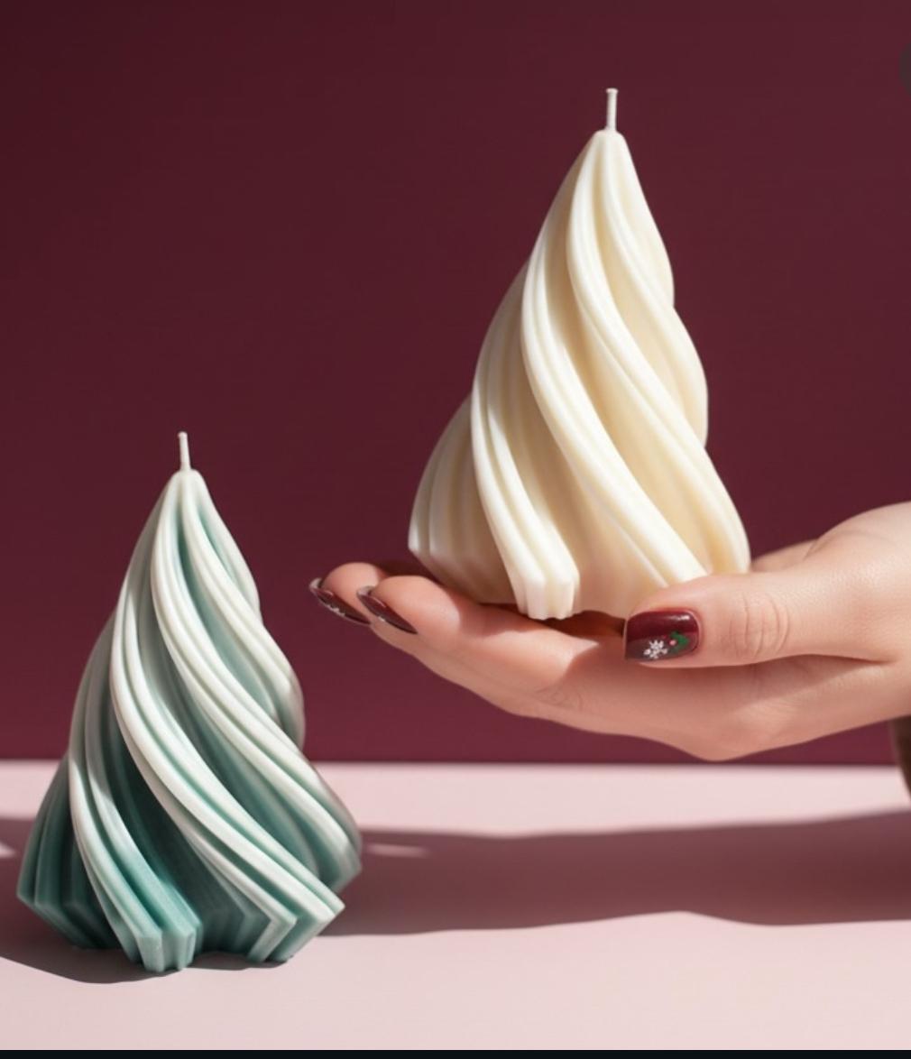 Çam Ağacı Yeni Yıl Christmas Yeni Yıl  Beyaz Yeşil Renk Dekoratif Mum Tekli ürün