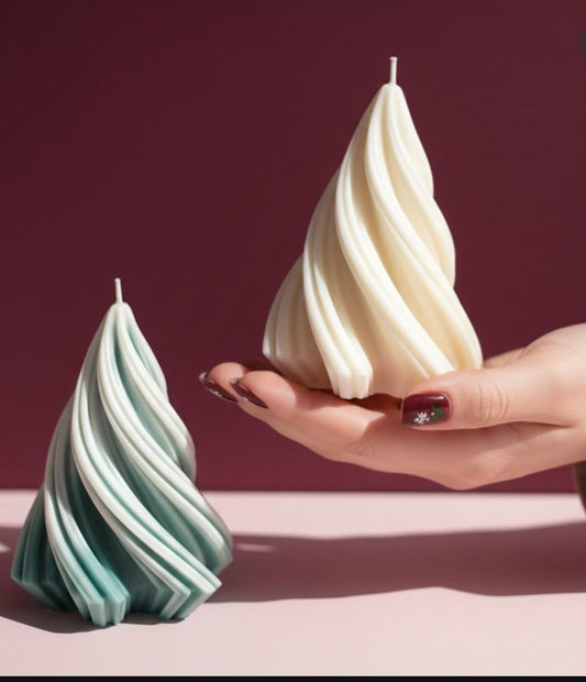 Dekoratif Mum Çam Ağaç toplam 2 Adet