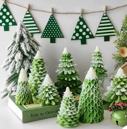 Dekoratif Mum Yılbaşı çam çam ğacı toplam 8 parça