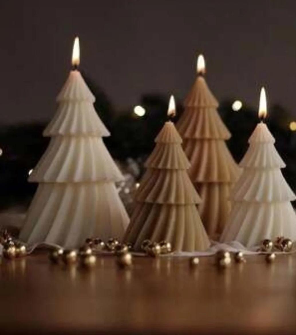 Dekoratif Mum Çam ağaç Sütlu Kahve Renk Tekli ürün