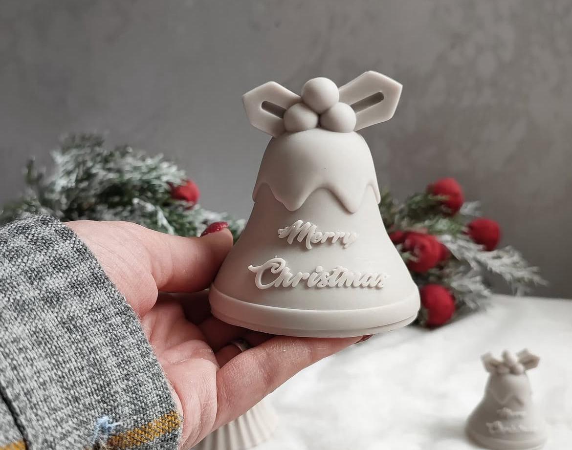 Dekoratif Mum Zil model Yeni yıl sütlü Kahve renk