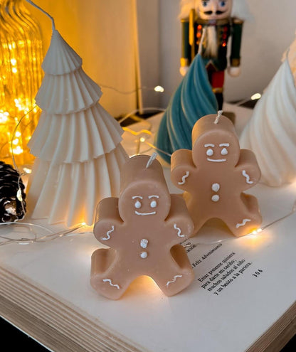 Dekoratfi Mum Çam ağaç +Küçük Adam Toplam 3 Parça