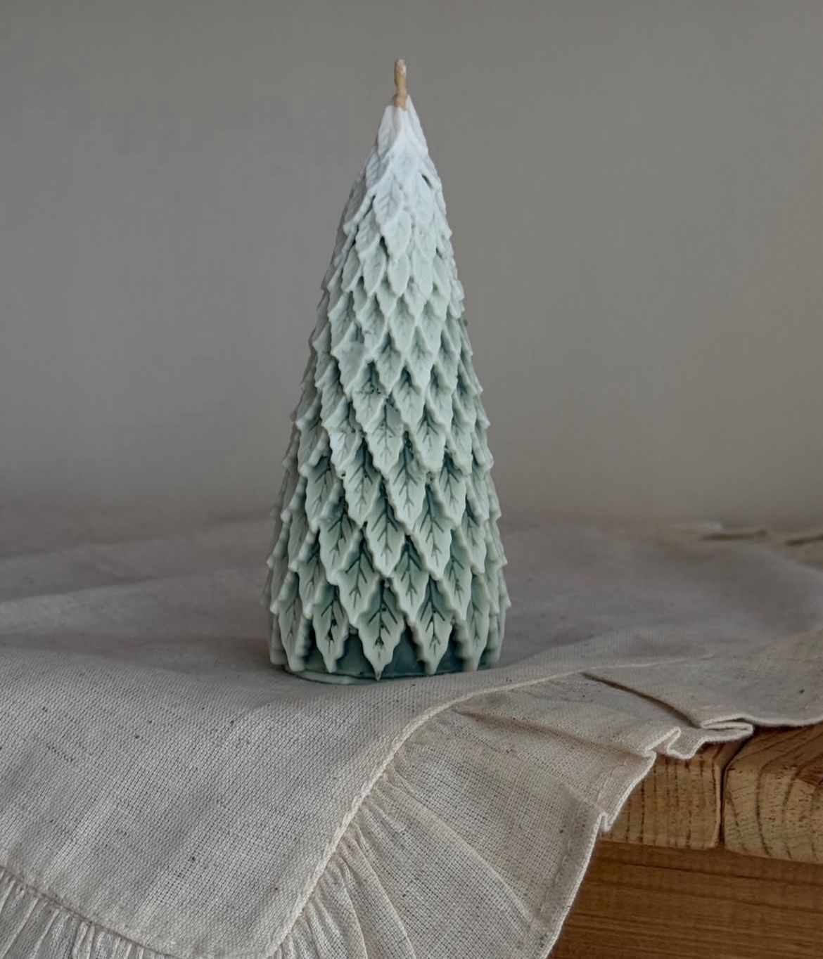 Dekoratif Mum Yeni yıl Çam ağacı yeşil Beyaz Renk