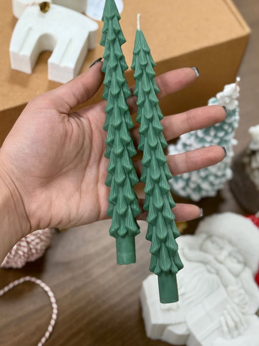 Dekoratif mum Çam Ağaç Şamdan Mum Yeşik Renk 2 Kili