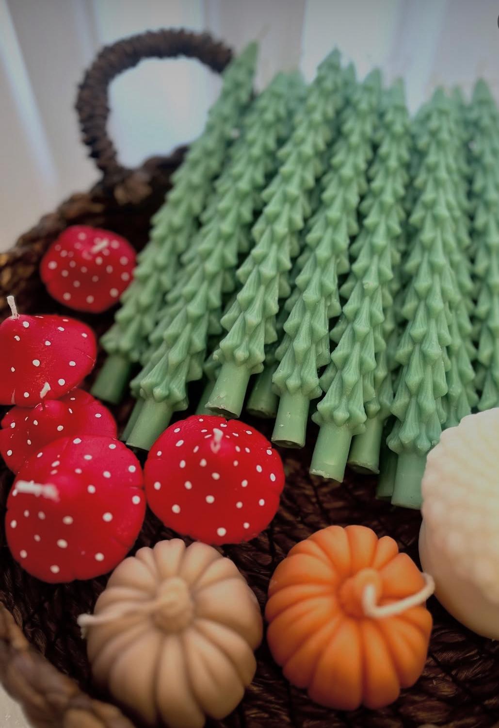 Dekoratif mum Çam Ağaç Şamdan Mum Yeşik Renk 2 Kili