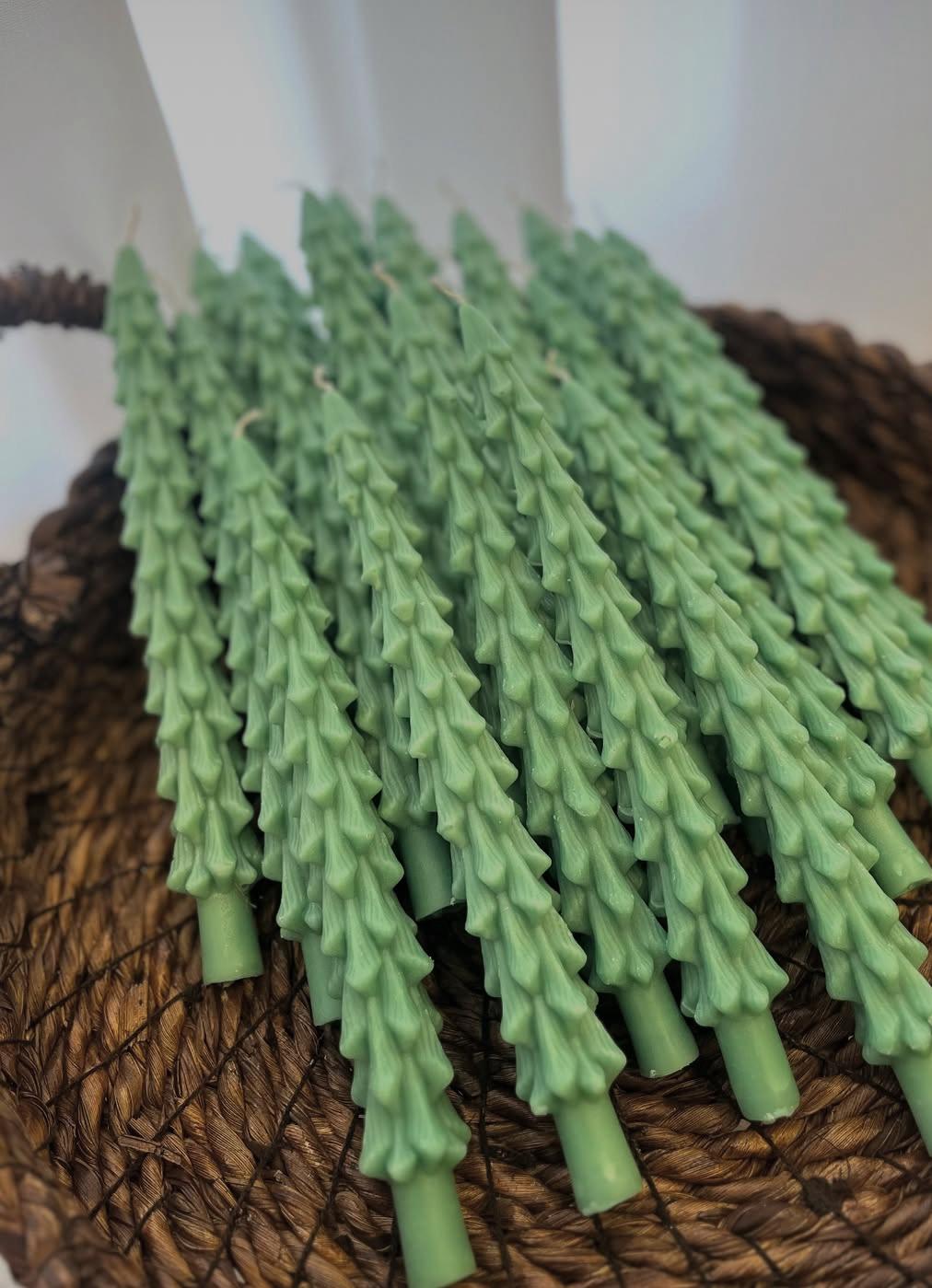 Dekoratif mum Çam Ağaç Şamdan Mum Yeşik Renk 2 Kili