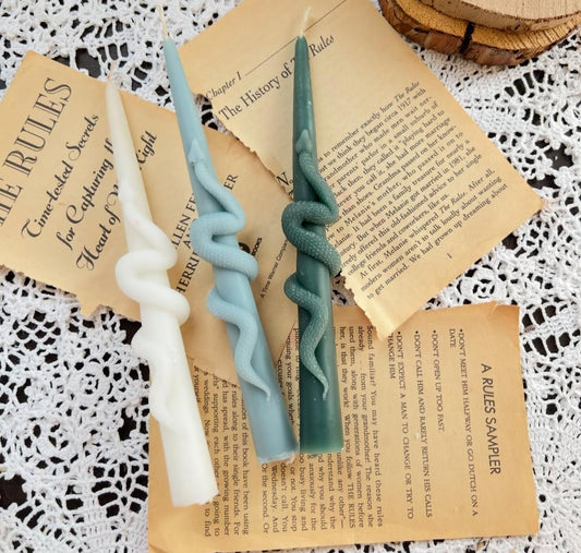 Dekoratif Mum Yılan model Şamdan Mum 3 Lü