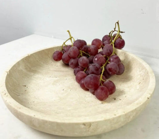 Ivory Traverten Kase, Traverten Dekoratif Kase, Traverten Tabak 26cm