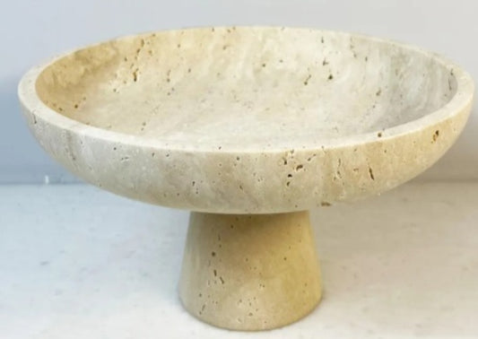 Ivory Traverten Ayaklı Kase 25cm