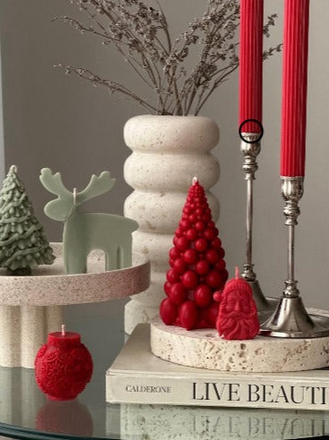 YeniYıl Top Ağaç+Çizgi şamdan Mum +Geyik+Noel Baba +Coin Toplam 6 Parça