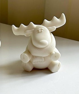 Dekoratif Mum Geyik Kırık Beyaz