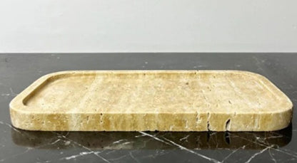 Traverten Mermer Tepsi, Traverten Sunum Oval Tepsi