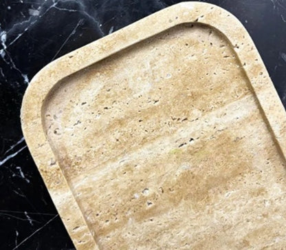 Traverten Mermer Tepsi, Traverten Sunum Oval Tepsi