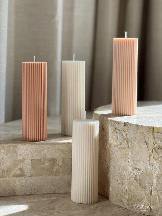 Dekoratif Mum Luks Mum Çokgen 20 Cm Beyaz Renk