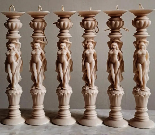 Dekoratif Mum Melek  Adamla Kahve  Renk