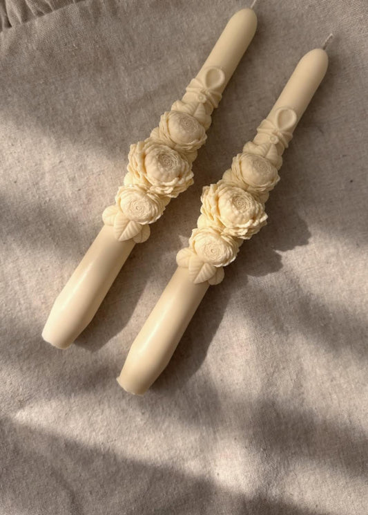 Dekoratif mum Şamdanlık gül Mum koyu Krem 2 Kili