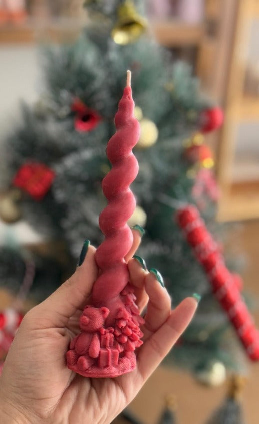 Dekoratif Mum Yılbaşı Mum tedi model 2 Adet