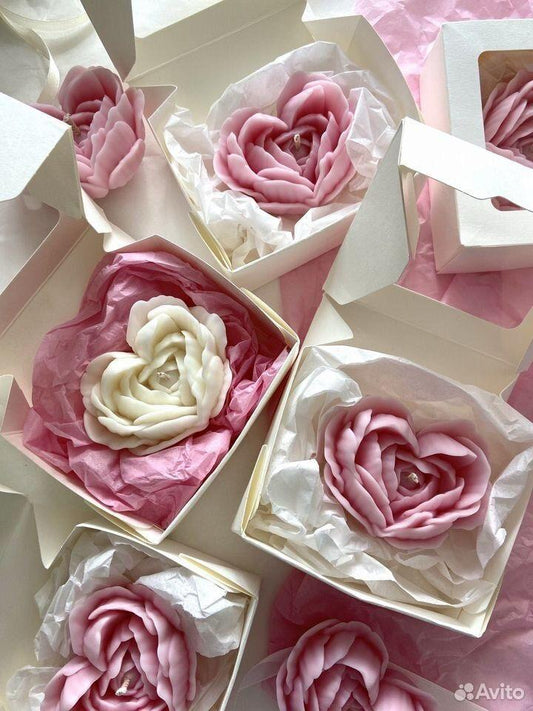 Dekoratif  mum kalp model çiçek lila Renk Tekli ürün