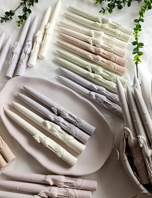 Dekoratif Mum gri Renk at 2 kili şamdanlık mum