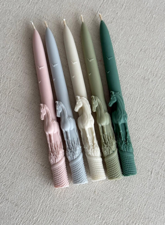 Dekoratif Mum Koyu Mavi  Renk at 2 kili şamdanlık mum