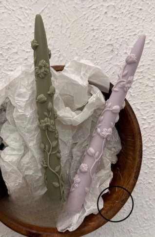 Dekoratif mum Şamdanlık mum 2 kili çiçek model Lila renk