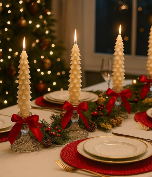 Dekoratif mum Çam Ağaç Şamdan Mum Kırık Beyaz  Renk 2 Kili