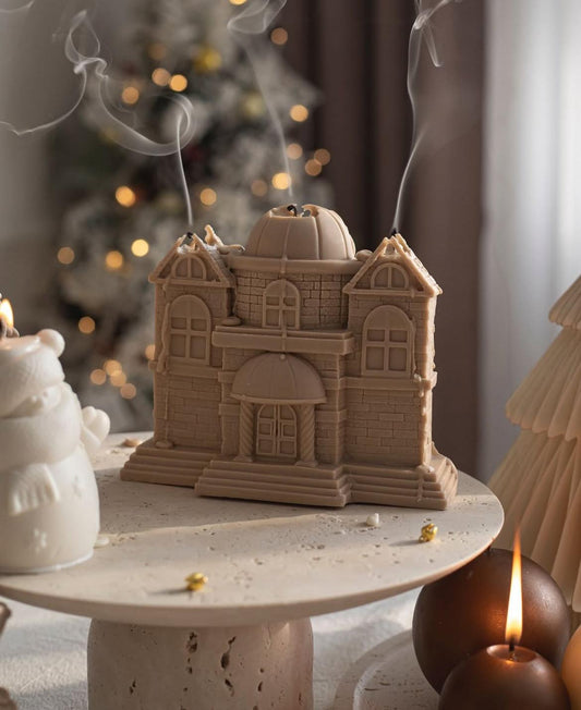 Yılbaşı Yeni Yıl Başı Ev Sutlu Kahve Renk Dekoratif Mum