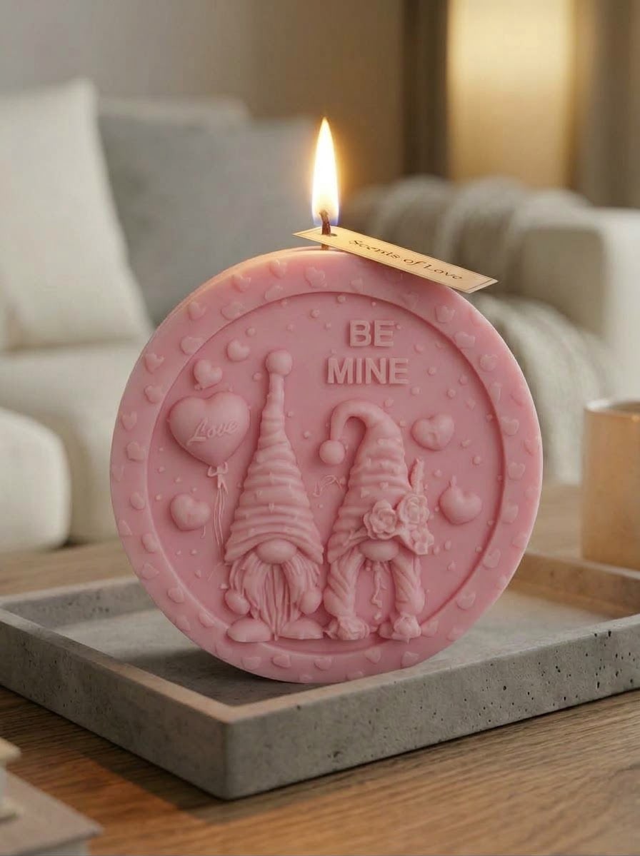 Dekoratif mum Sevgililer gününe özel pembe renk Be mine