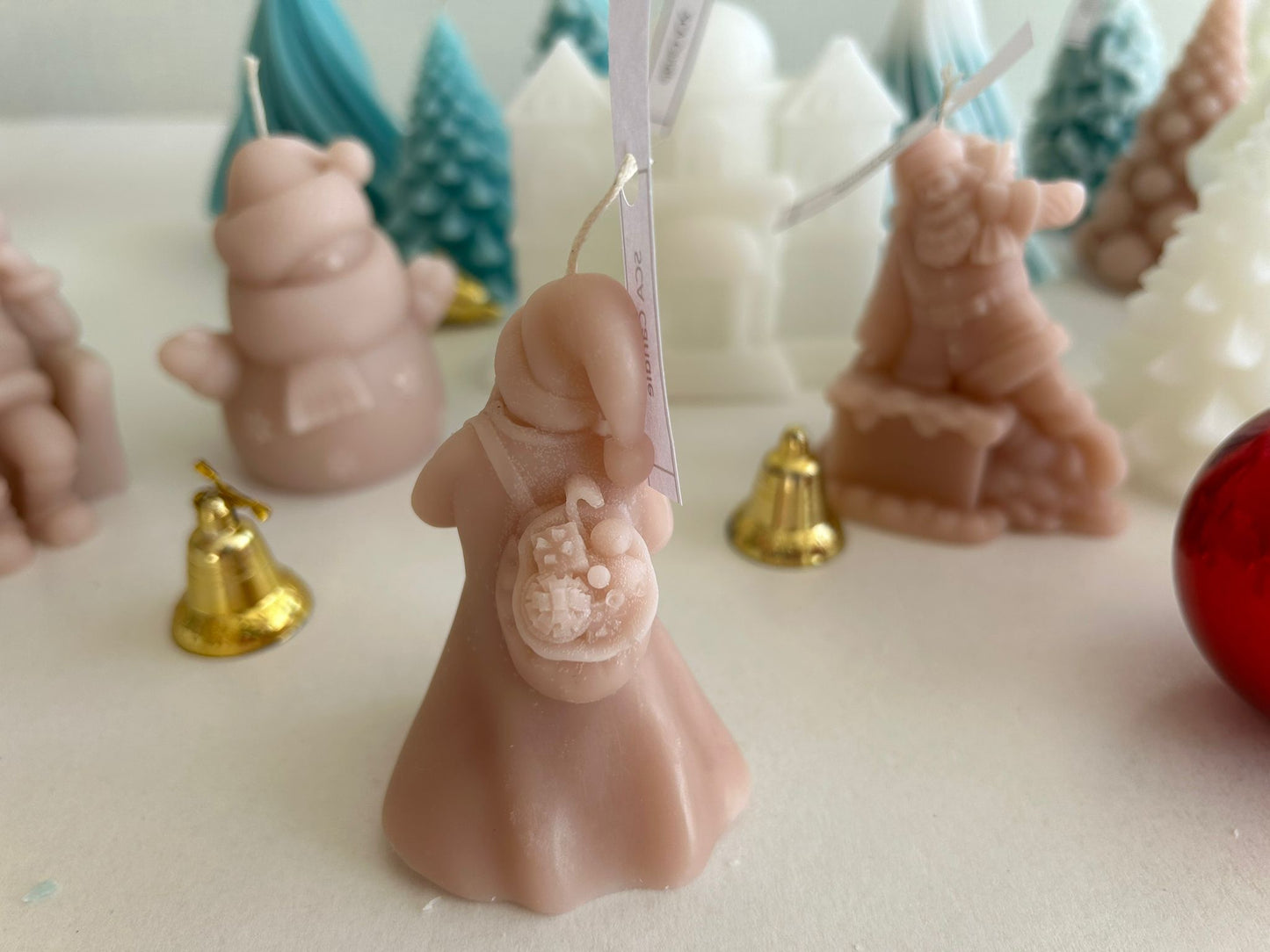 Baba Noel Yeni yıl Yılbaşı Chiristmast Noel Baba Yeni Yıl Mum Kahve Renk  %100 Soya Wax tekli Mum kokulu