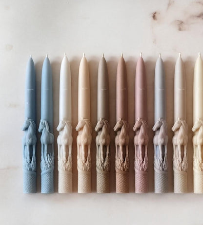 Dekoratif Mum Koyu Yeşil Renk at 2 kili şamdanlık mum