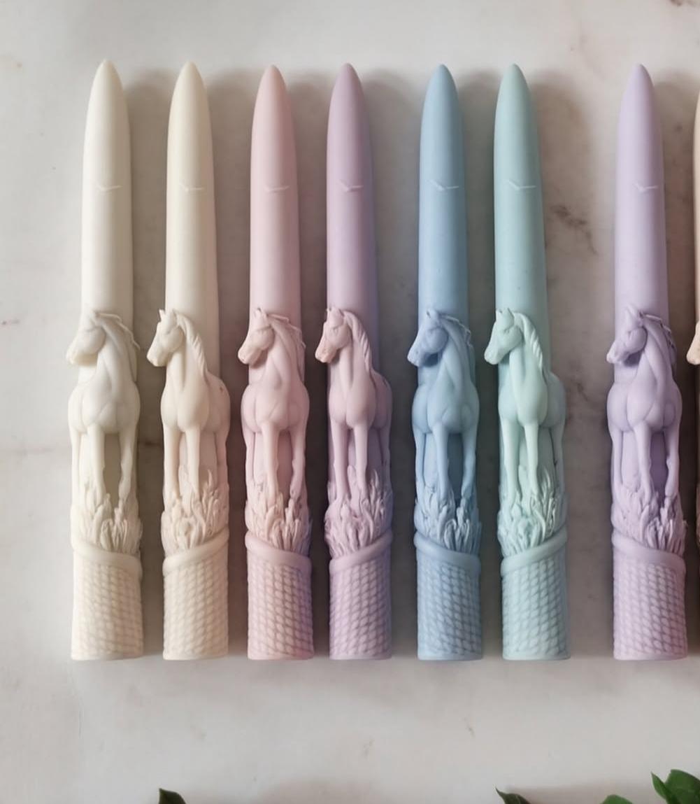 Dekoratif Mum Koyu Yeşil Renk at 2 kili şamdanlık mum