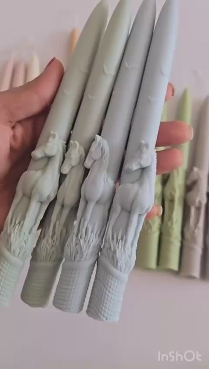 Dekoratif Mum Beyaz  Renk at 2 kili şamdanlık mum