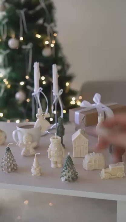 Dekoratif Mum Araba +Çam Ağaç Toplam 2 Parça