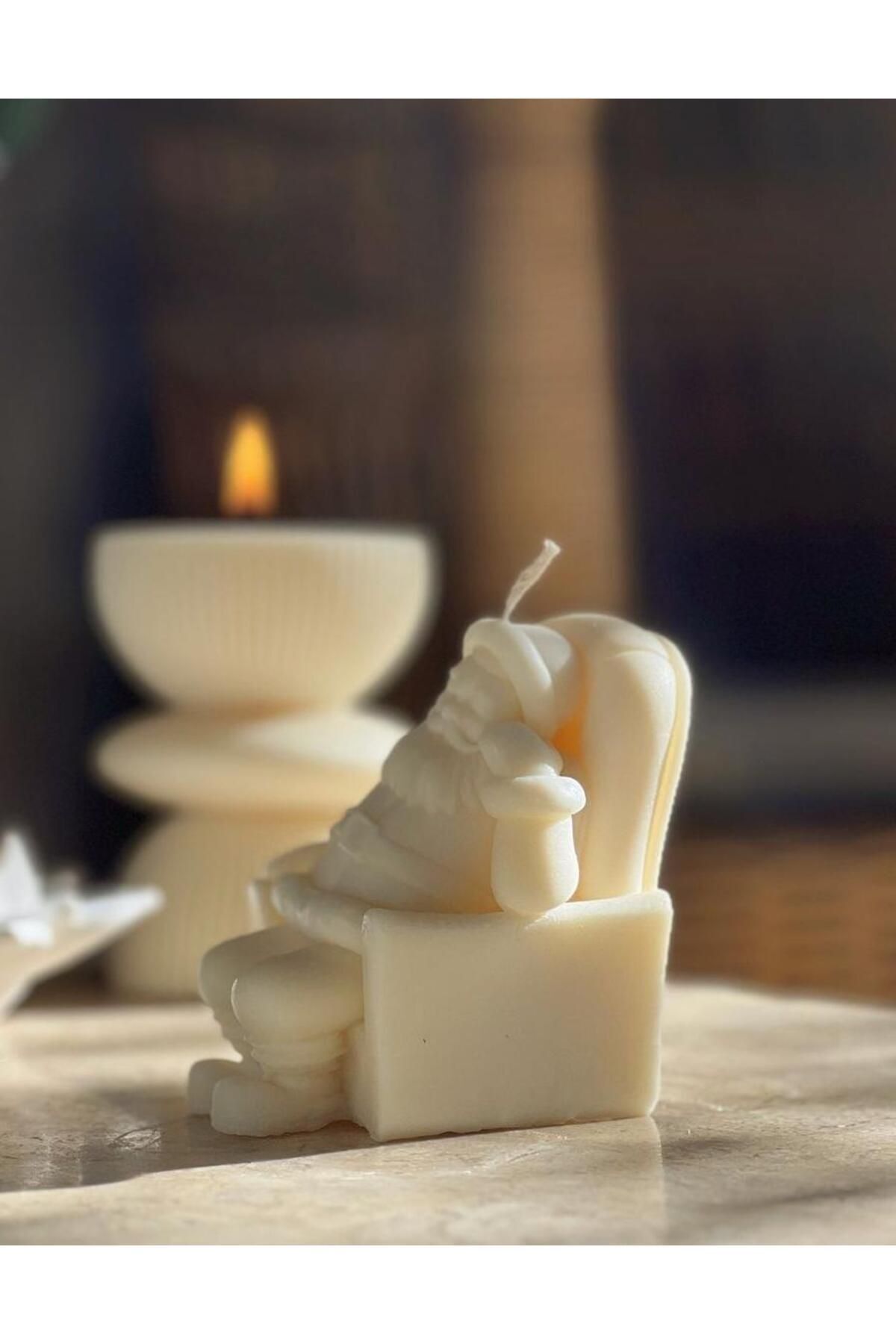 Babanoel Noel Baba Yılbaşı Desenli Beyaz %100 Soya Wax Kokulu – görsel 3