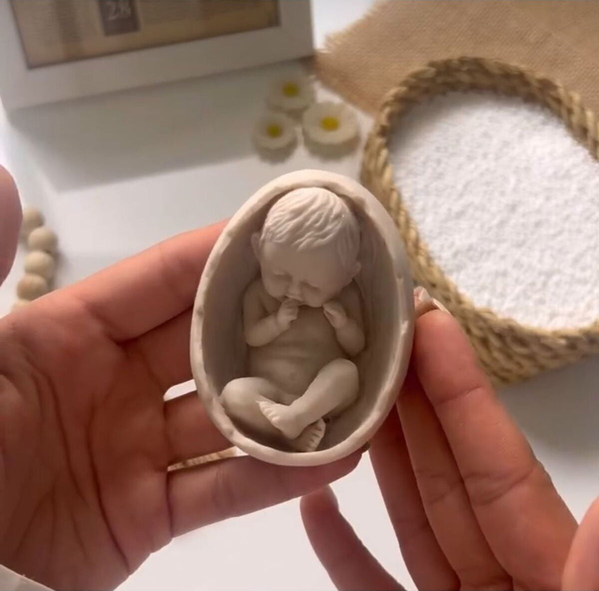 Bebek Mum Kahve Dekoratif Mum